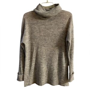 Sita Murt Anthropologie turtleneck sweater colorblock grey tan Medium